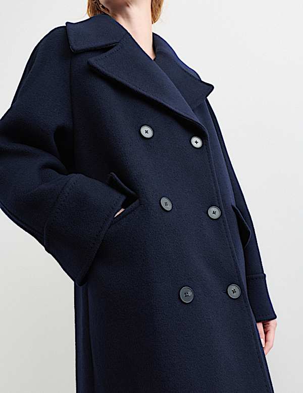 Manteau cocon coupe crois&eacute;e 100 % laine - CA