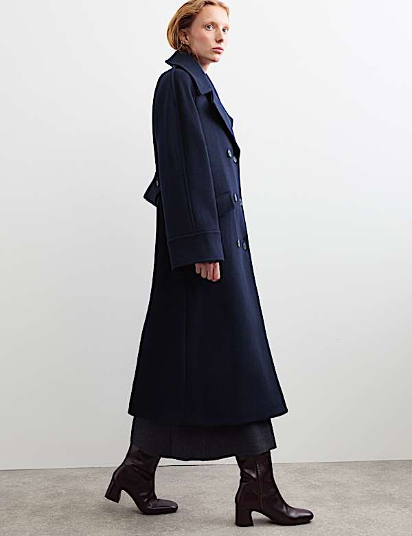Manteau cocon coupe crois&eacute;e 100 % laine - CA
