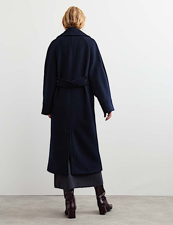 Manteau cocon coupe crois&eacute;e 100 % laine - CA