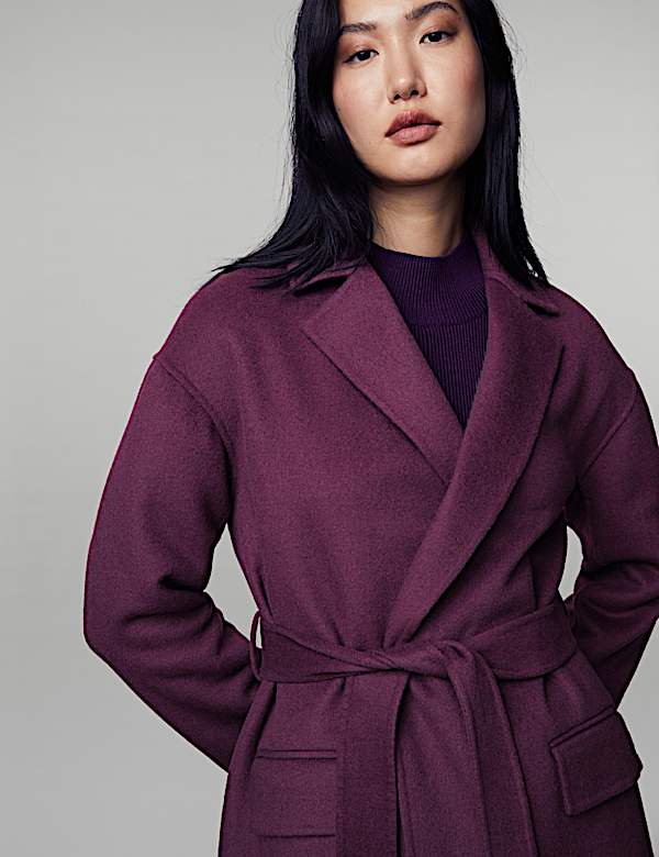 Mantel Jubah Panjang Bersabuk Wol Murni - ID