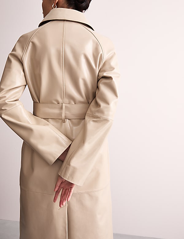 Trench coupe droite avec ceinture en cuir - FR