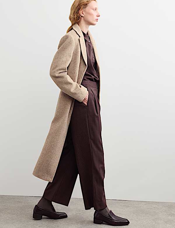 Wool With Silk Longline Boyfriend Coat - CH