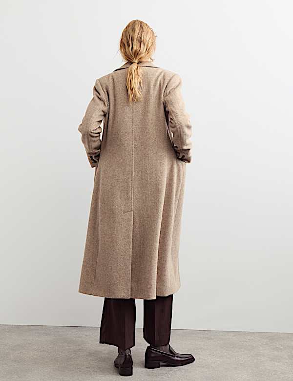 Wool With Silk Longline Boyfriend Coat - CH