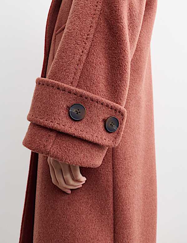 Abrigo cocoon largo informal 100% lana - ES