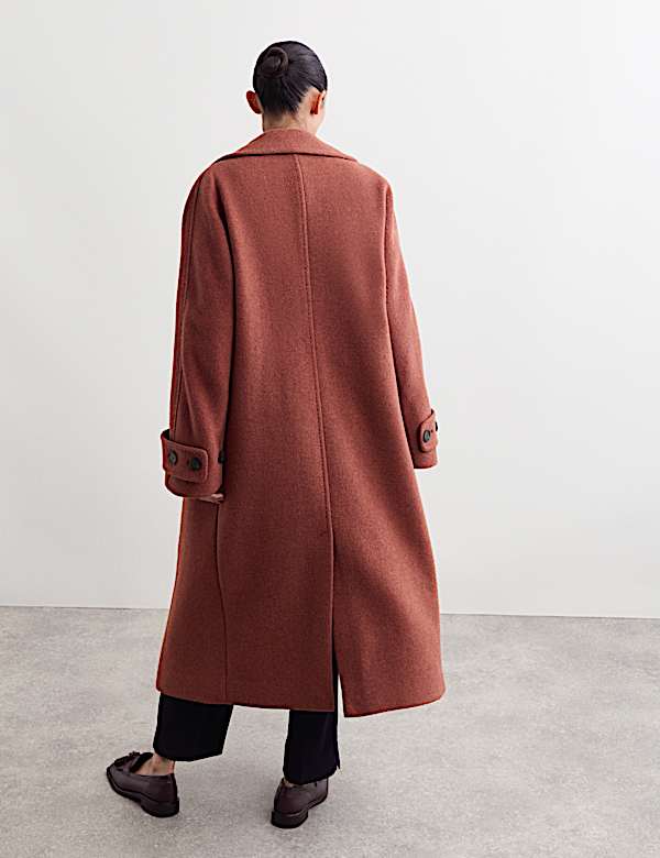 Abrigo cocoon largo informal 100% lana - ES