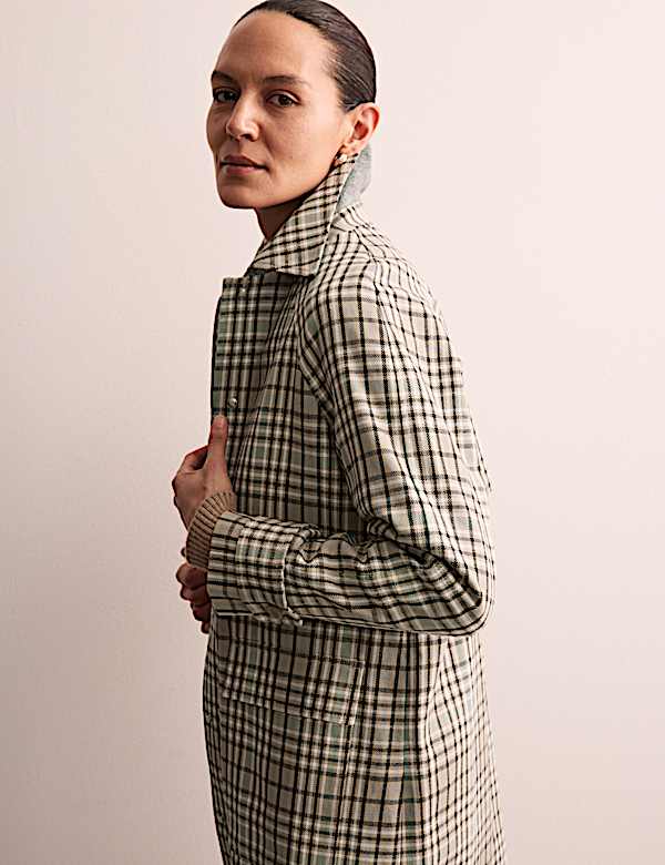 Caban 100 % coton &agrave; carreaux avec encolure - CA