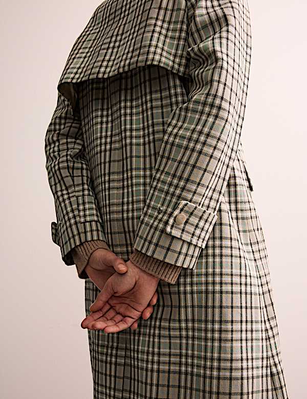 Caban 100 % coton &agrave; carreaux avec encolure - CA