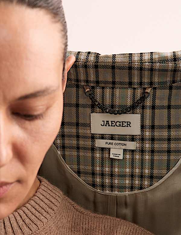 Caban 100 % coton &agrave; carreaux avec encolure - CA