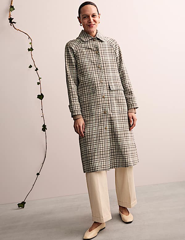 Caban 100 % coton &agrave; carreaux avec encolure - CA