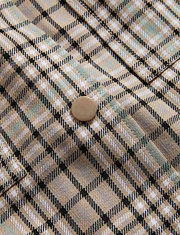 Caban 100 % coton &agrave; carreaux avec encolure - CA