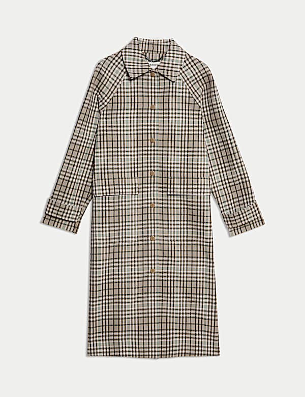 Caban 100 % coton &agrave; carreaux avec encolure - CA