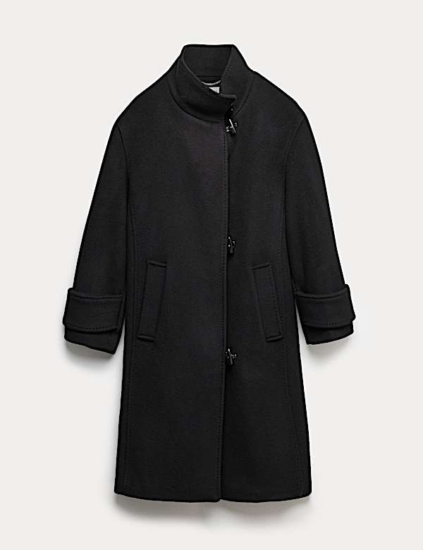 Trenca 100 % lana con cuello chimenea - ES