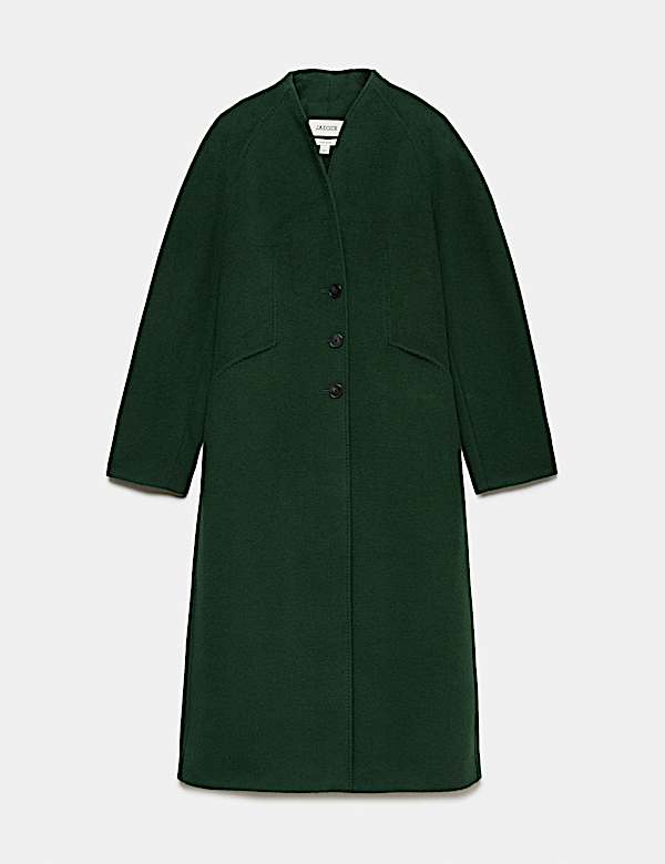 Pure Wool Longline Single Breasted Coat - CH