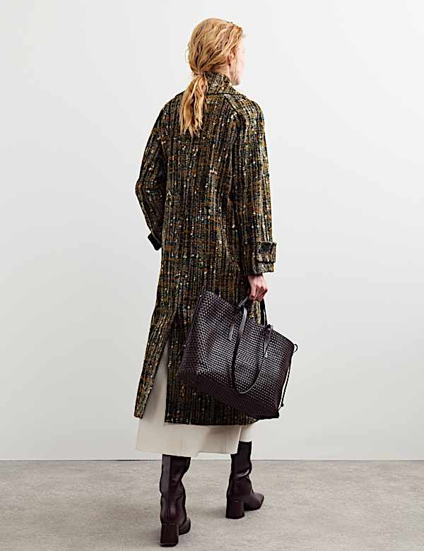 Wool Rich Textured Relaxed Coat - CN