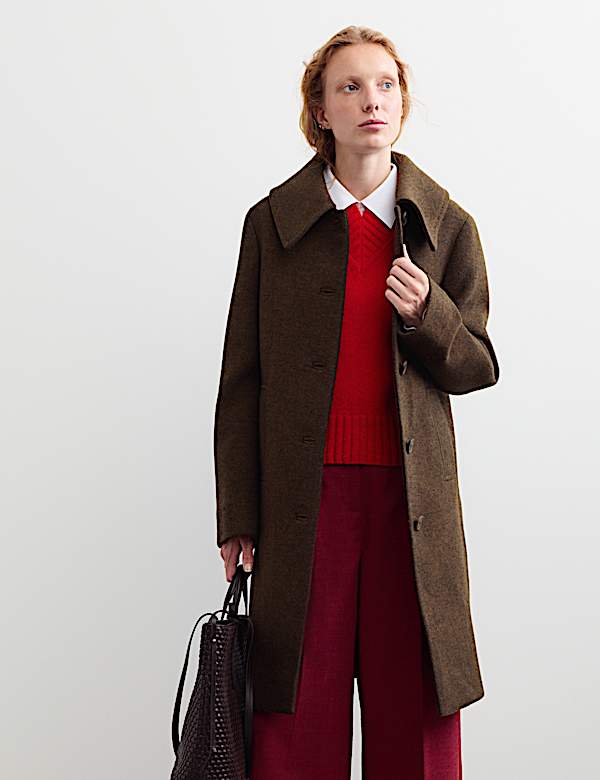 Pure Wool Textured Car Coat - AU