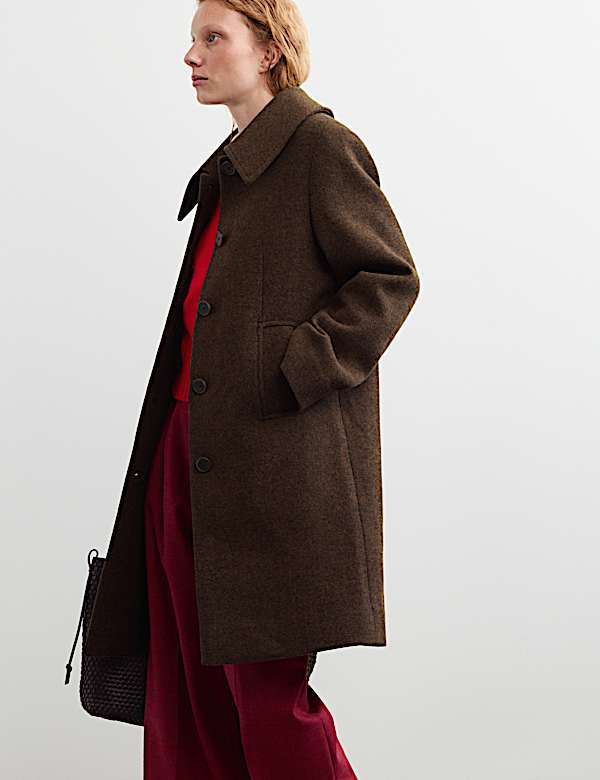 Pure Wool Textured Car Coat - AU