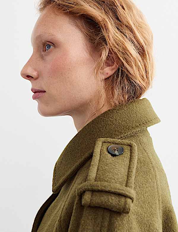 Pure Wool Single Breasted Short Coat - CH