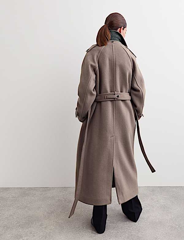 Manteau 100 % laine avec foulard amovible - BE