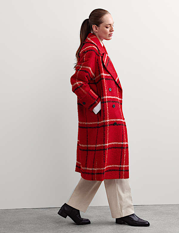 Manteau-cardigan coupe d&eacute;contract&eacute;e cocon avec laine - CH