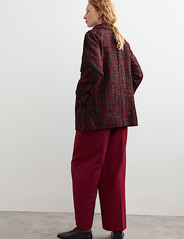 Manteau textur&eacute; coupe courte et ajust&eacute;e en laine - CA