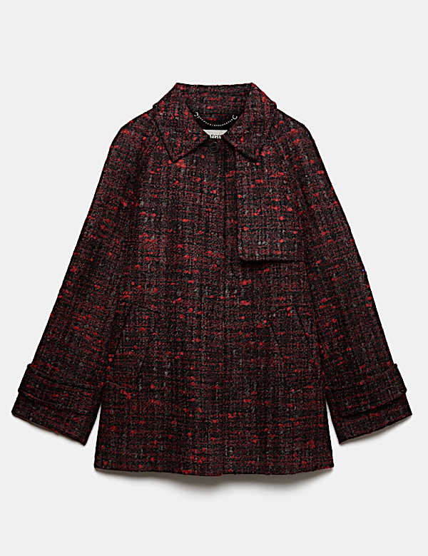 Manteau textur&eacute; coupe courte et ajust&eacute;e en laine - CA
