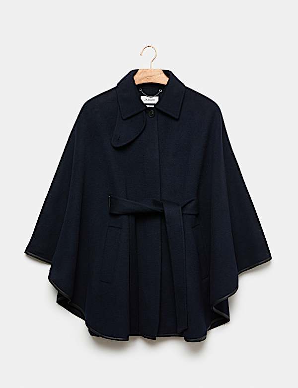 Pure Wool Oversized Cape Coat - CA
