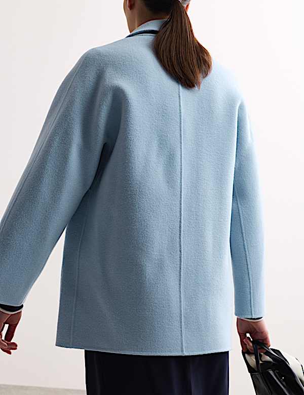 Getailleerde korte jas van zuiver wol, tweezijdig draagbaar - BE