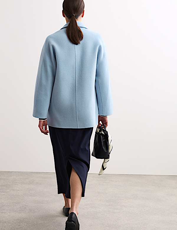 Getailleerde korte jas van zuiver wol, tweezijdig draagbaar - BE