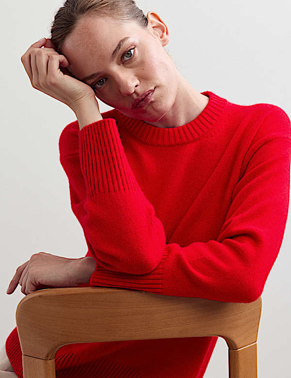 Pure Cashmere Crew Neck Relaxed Jumper - CA