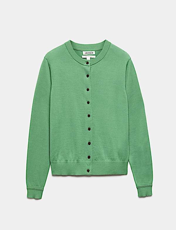 Merino Wool With Silk Crew Neck Cardigan - IT