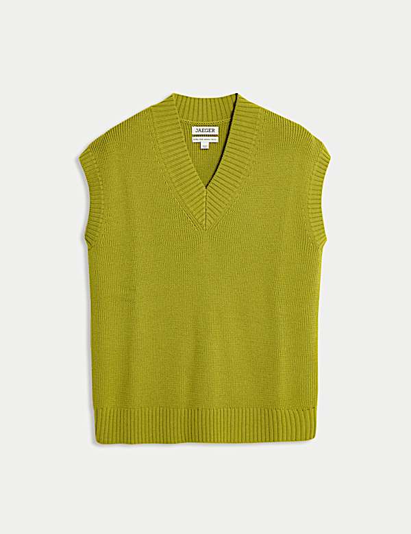 Pure Merino Wool V-Neck Knitted Vest - ES