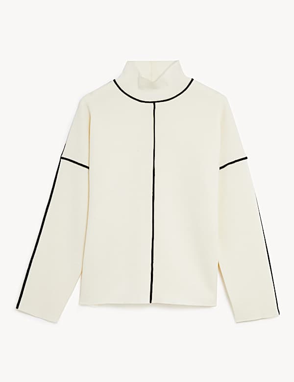 Merino Wool Rich Funnel Neck Jumper - AU