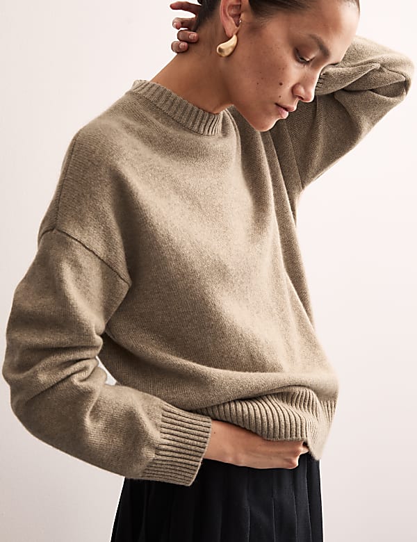Pure Cashmere Crew Neck Relaxed Jumper - CA