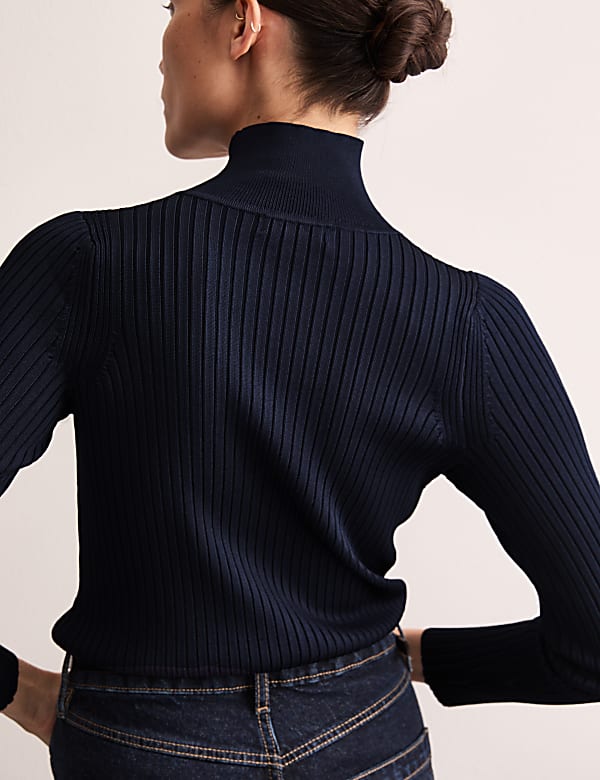 Ribbed Roll Neck Jumper - GR