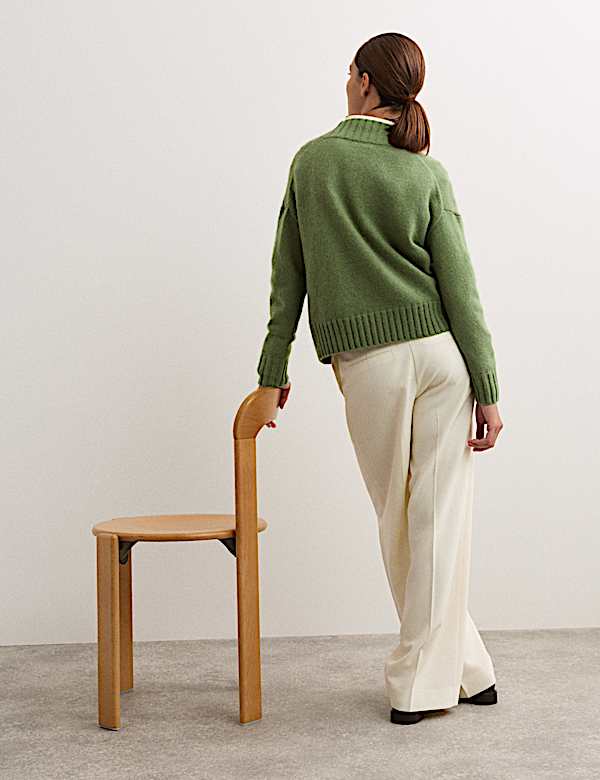 Pull en mohair mélangé à col en V - FR