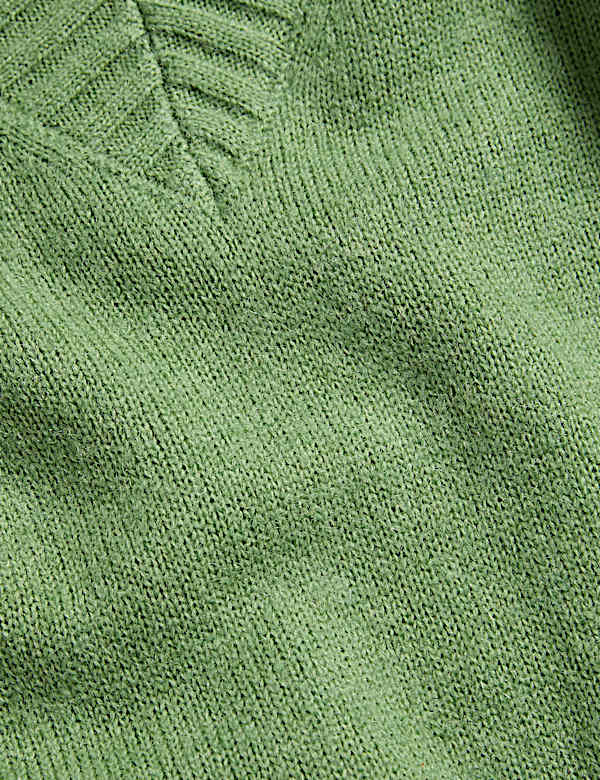 Pull en mohair mélangé à col en V - FR