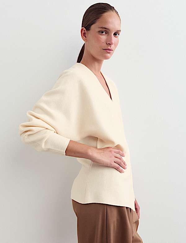 Cardigan crois&eacute; 100 % laine m&eacute;rinos - BE