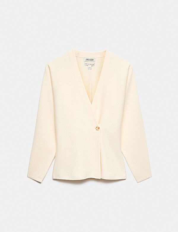Cardigan crois&eacute; 100 % laine m&eacute;rinos - BE