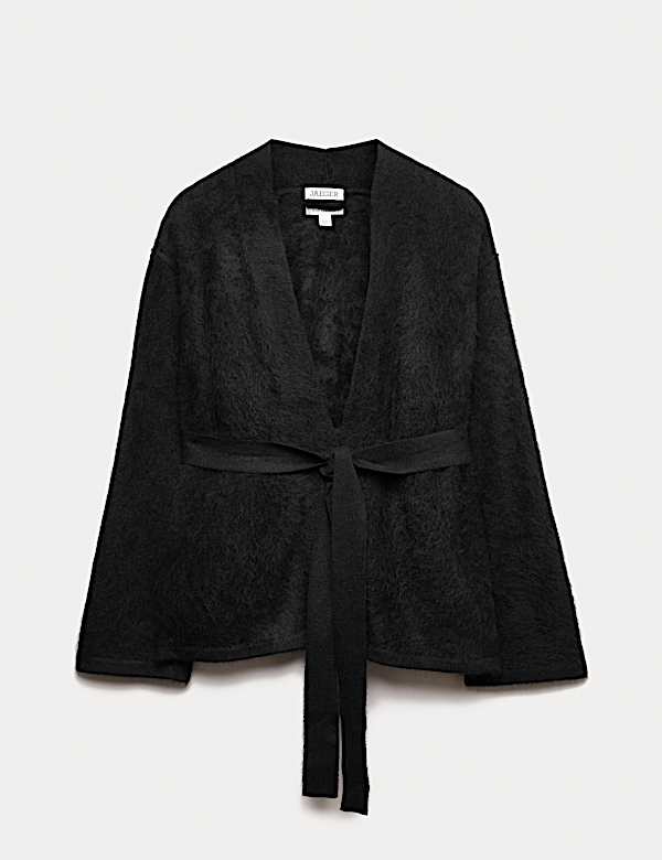 Cardigan croisé en cachemire peigné avec ceinture - FR