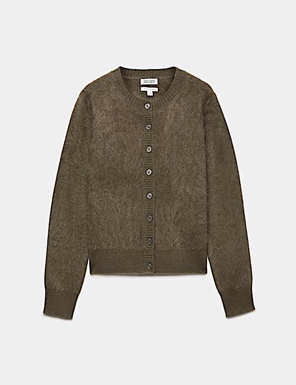 Pure Brushed Cashmere Button Front Cardigan - JE