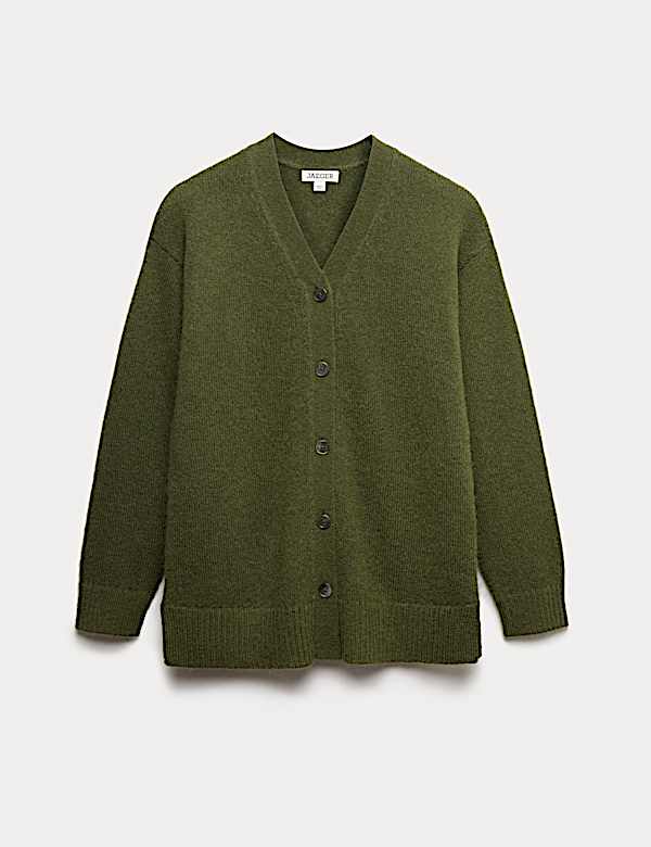 Gilet coupe d&eacute;contract&eacute;e en mohair m&eacute;lang&eacute; &agrave; col en V - CA