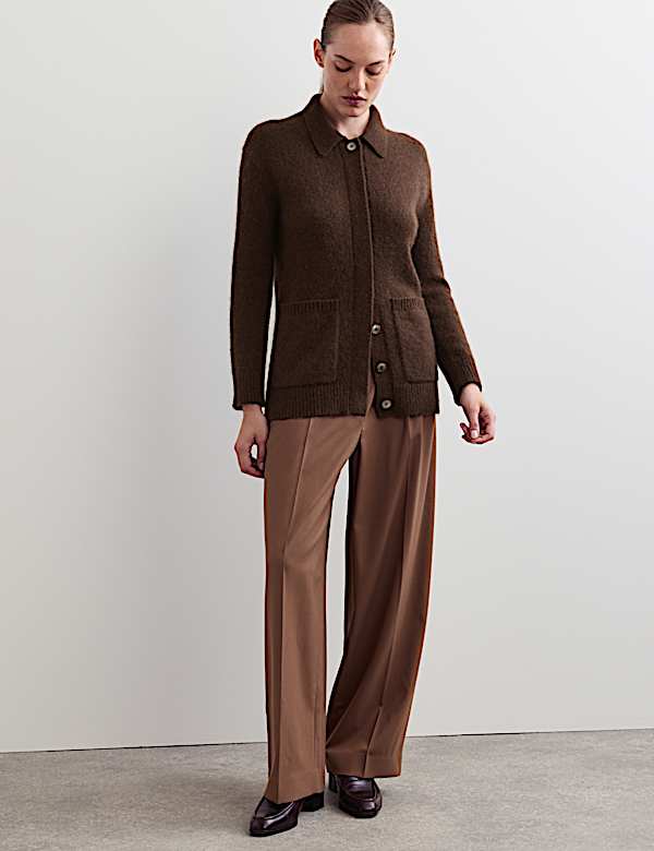 Collared Cardigan with Wool and Mohair - CA