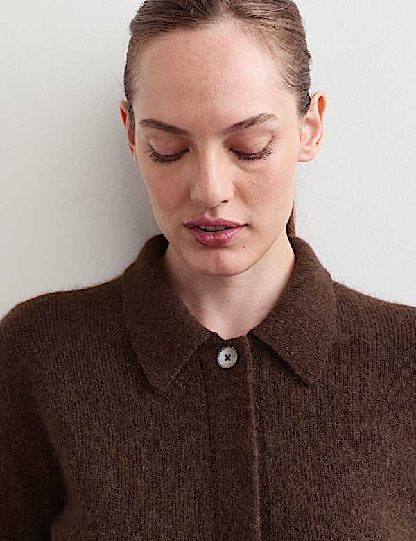 Collared Cardigan with Wool and Mohair - CA