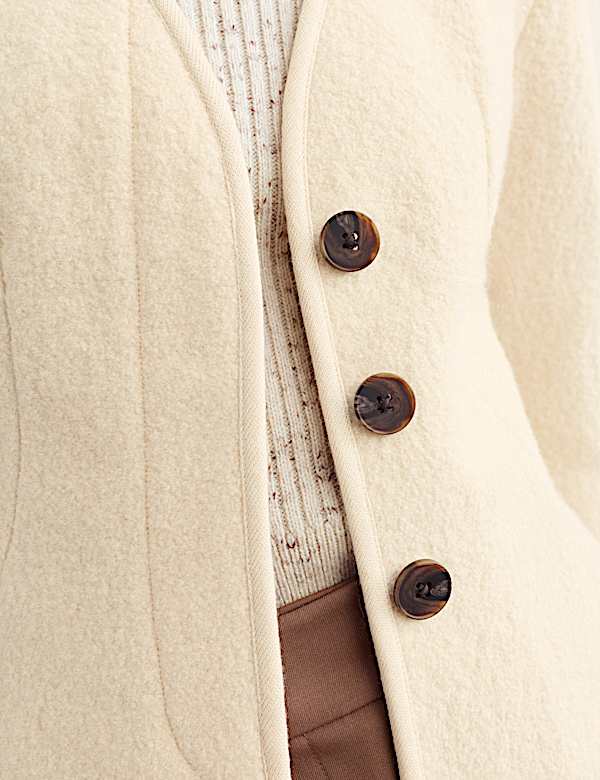 Pure Wool Waisted Slim Fit Jacket - AU