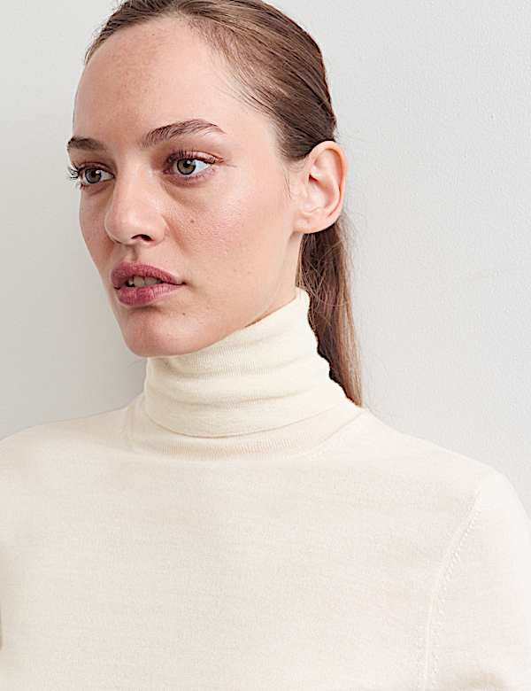 Wool with Cashmere Roll Neck Jumper - AU