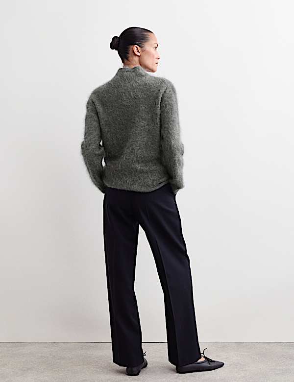 Pull 100 % cachemire bross&eacute; &agrave; col chemin&eacute;e - FR