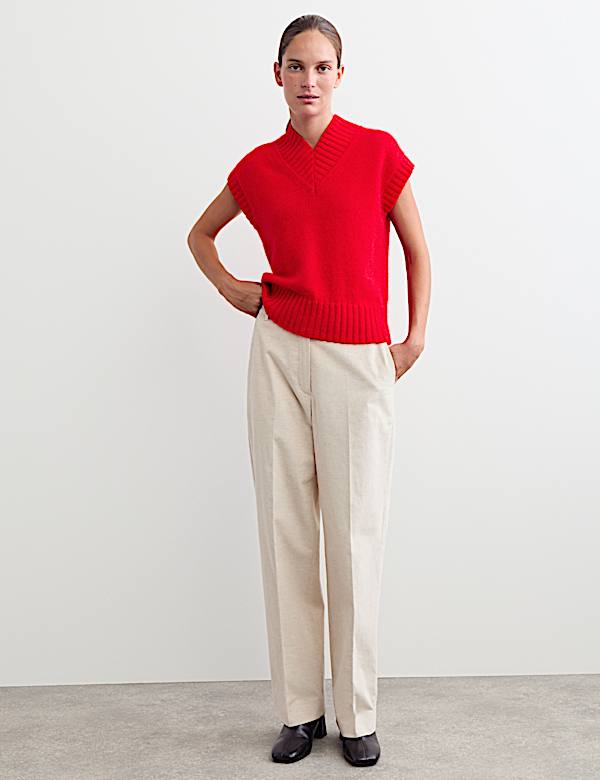 Mohair and Wool V-Neck Knitted Top - AU