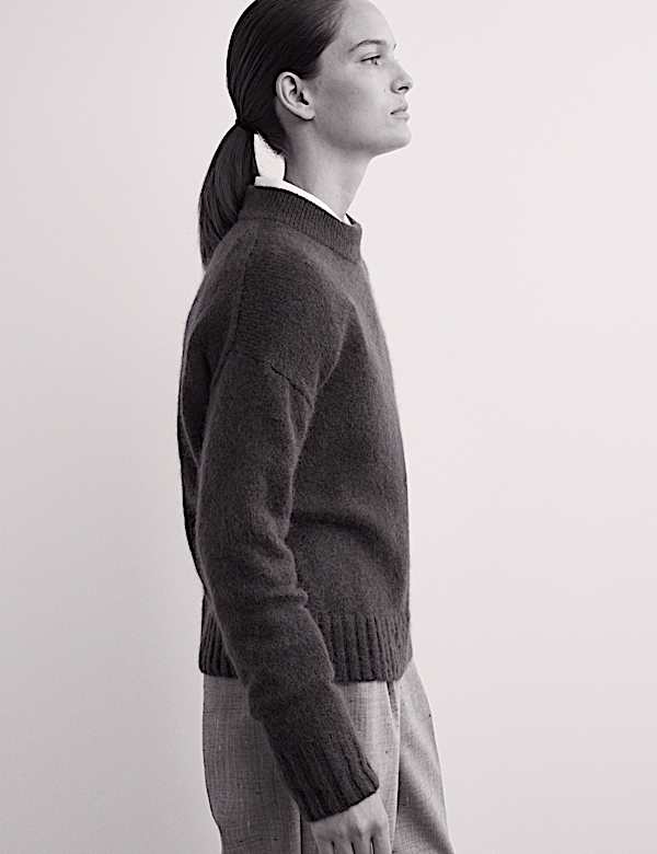 Mohair Wool Blend Funnel Neck Jumper - CA