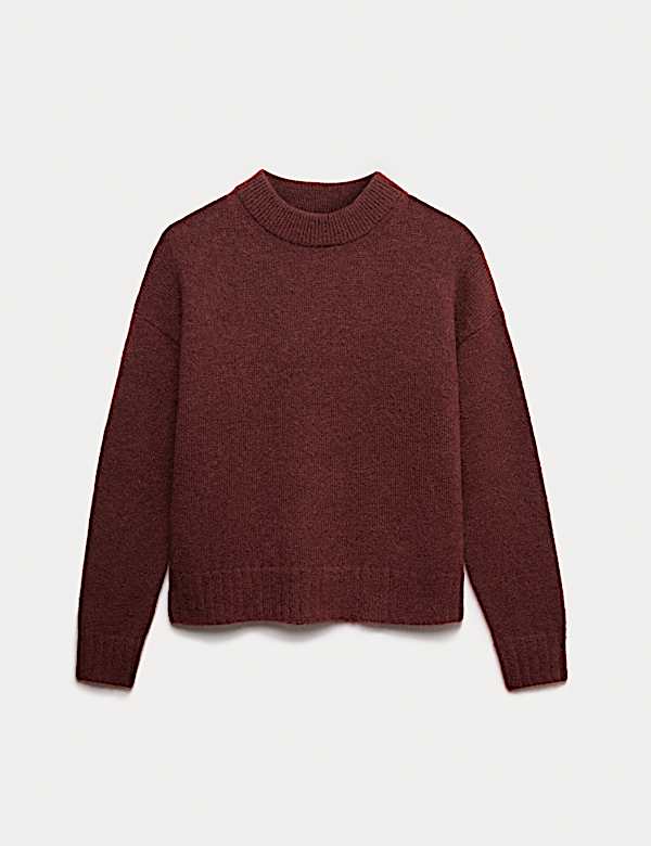 Mohair Wool Blend Funnel Neck Jumper - CA