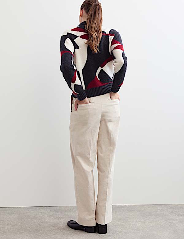 Mohair and Wool Blend Jacquard Polo Jumper - CA